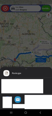 Route.gpx an Mailprogramm